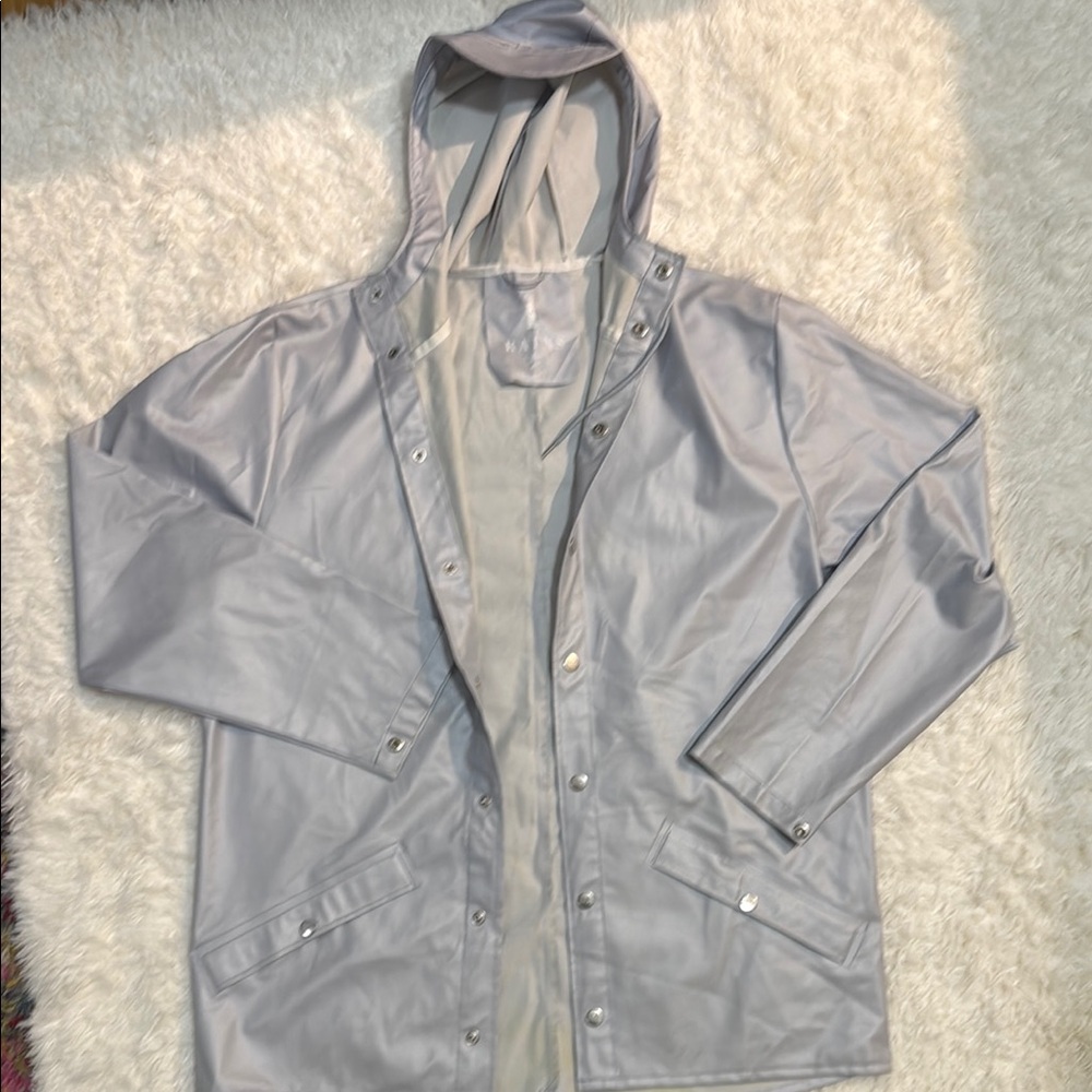 Rains Stylish Gray Hooded Raincoat